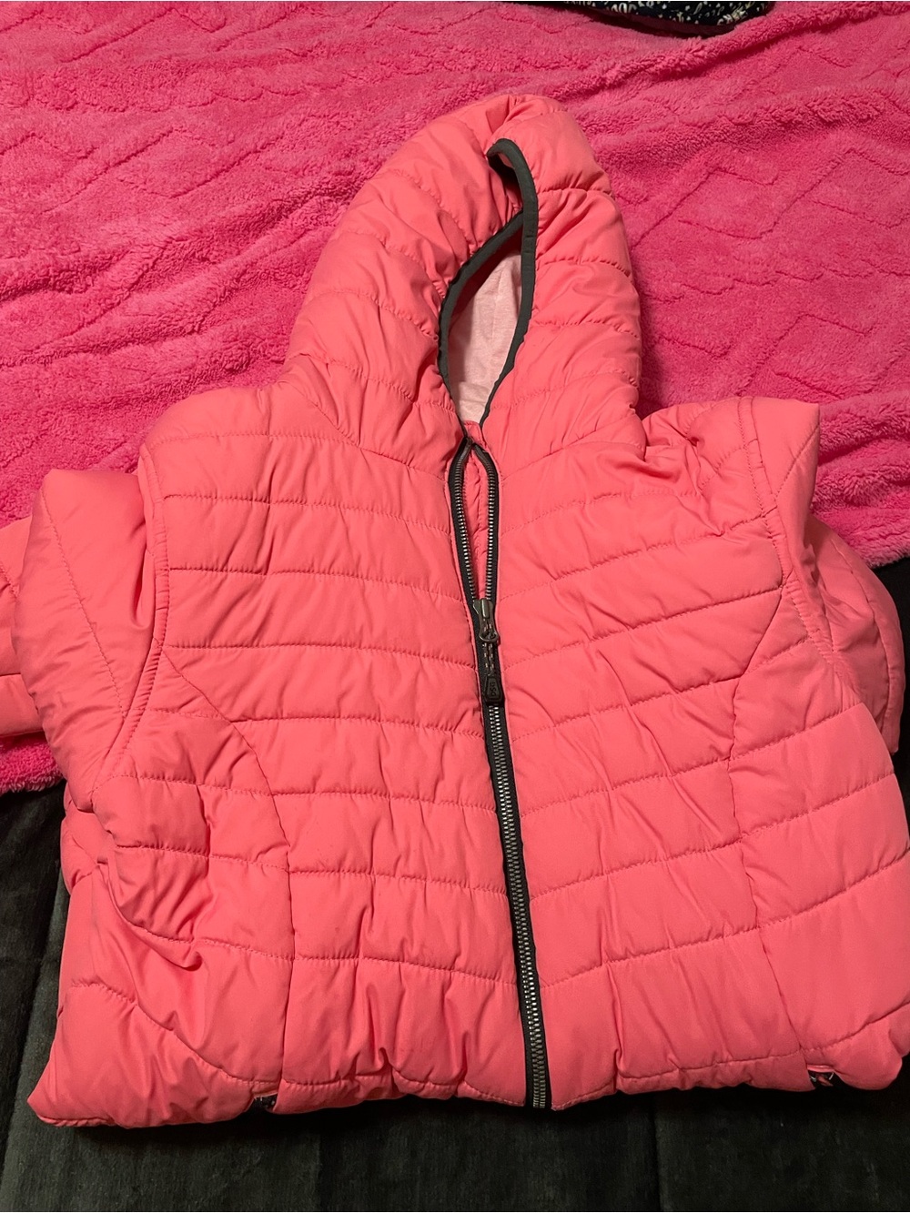 DSG Girls' Coral Pink Hooded Puffer Vest